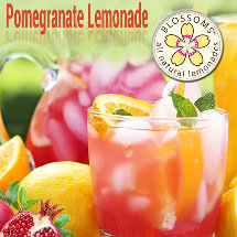 : Blossoms pomegranate lemonade powdered drink mixes for your kiosk or restaurant.