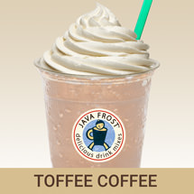 : toffee coffee served hot, iced, or blended by the cup in your coffee house.